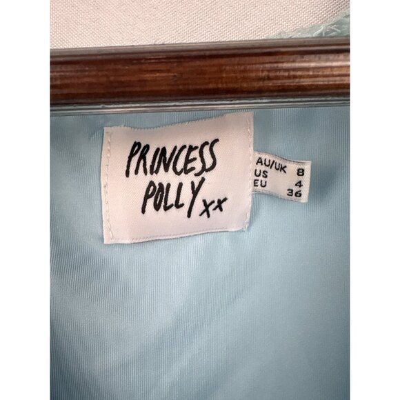 Women's Princess Polly Size 8 Sky Blue Lace Tank with Side Zipper - Picture 6 of 7